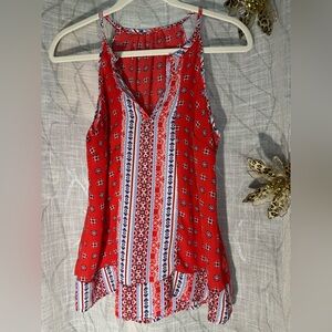 Pink Republic Red and White Patterned Blouse